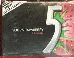 5 Gum By Wrigley's Sour Strawberry Flood Flavor Sugar Free Gum Quantity 15 Sticks Per Pack 10 Packs Per Box Sweet Browse at UsaCandyWholesale.Com