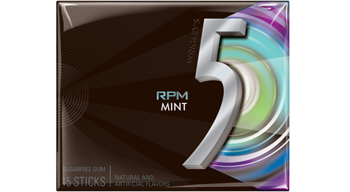 5 Gum RPM Mint Sugar Free Gum By Wrigley's Quantity 15 Sticks Per Pack 10 Packs Per Box Sweet Browse at UsaCandyWholesale.Com