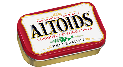 Altoids Mints Peppermint Flavor Strong Mints Each Unit 1.76 oz Quantity 12 Units Per Box Sweet Browse at UsaCandyWholesale.Com