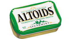 Altoids Mints Spearmint Flavor Strong Mint Each Unit 1.76 oz Quantity 12 Units Per Box Sweet Browse at UsaCandyWholesale.Com