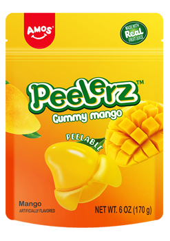 Amos Peelers Gummy Mango 6 oz Each Bag Quantity 12 Packs Per Case Sweet Browse at UsaCandyWholesale.Com