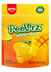 Amos Peelers Gummy Mango 6 oz Each Bag Quantity 12 Packs Per Case Sweet Browse at UsaCandyWholesale.Com