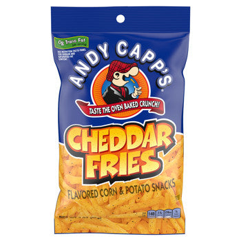 Andy Capp's Cheddar Fries 3 oz Each Pack Quantity 12 Packs Per Case Sweet Browse at UsaCandyWholesale.Com