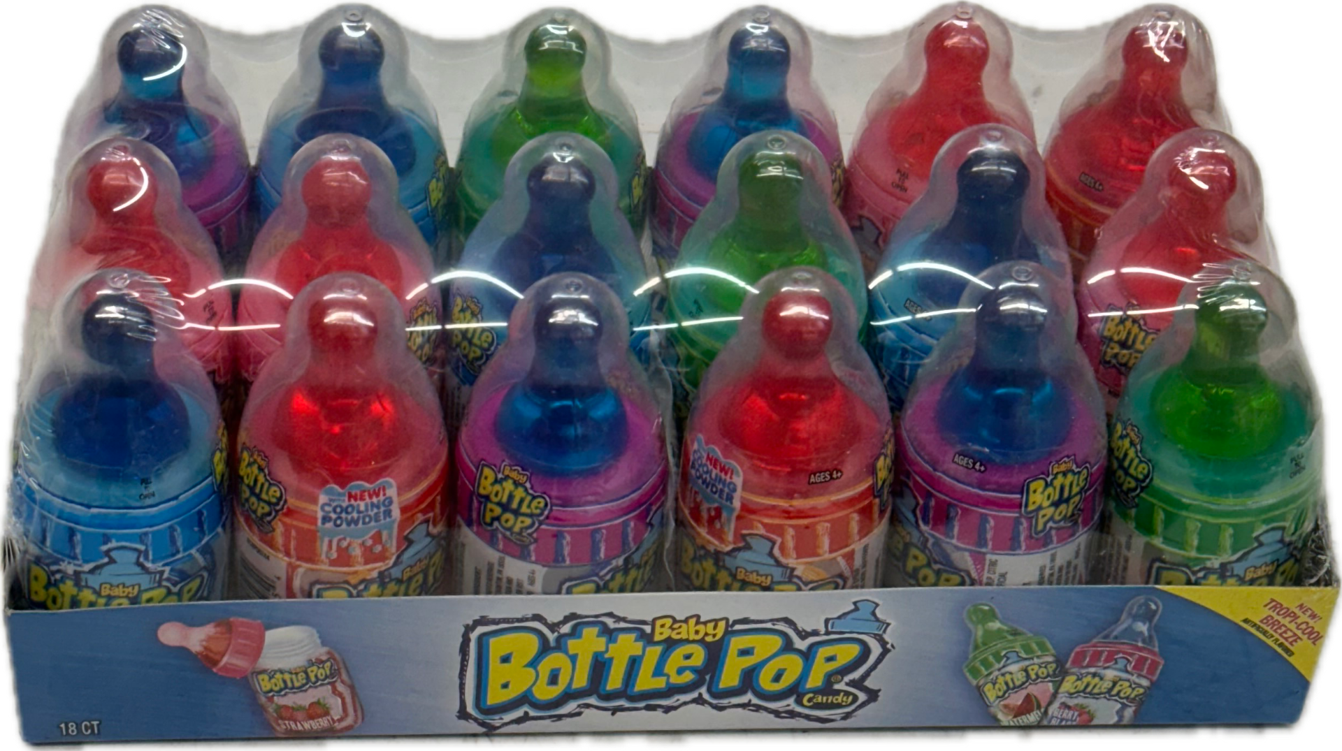 Baby Bottle Pop Candy Assorted Flavors 1.1 oz Each Bottle Kidsmania Pop With Toy Quantity 18 Pieces Per Box Sweet Browse at UsaCandyWholesale.Com\