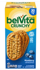 Belvita Breakfast Crunchy Biscuits Blueberry Each Pack 1.76 oz Quantity 4 Pieces Per Pack 30 Packs Per Box Sweet Browse at UsaCandyWholesale.Com