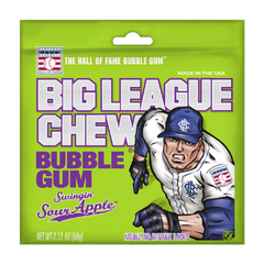 Big League Chew Bubble Gum Sour Apple Flavor 2.12 oz Each Pack Quantity 12 Packs Per Box Sweet Browse at UsaCandyWholesale.Com
