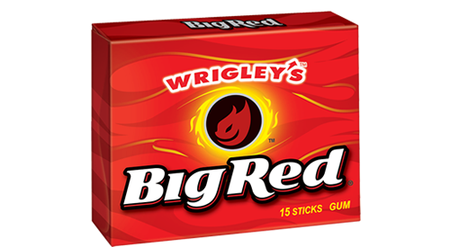 Big Red Bubble Gum Cinnamon Flavor Slim Pack By Wrigley's Quantity 15 Sticks Per Pack 10 Packs Per Box Sweet Browse at UsaCandyWholesale.Com