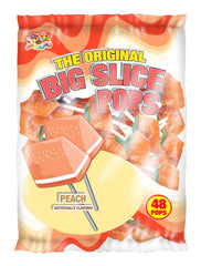 Big Slice Pops by Alberts - Peach Flavor Quantity 48 pops per bag Sweet Browse at UsaCandyWholesale.Com