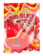 Big Slice Pops by Alberts Cherry Flavor Quantity 48 Pops Per Bag Sweet Browse at UsaCandyWholesale.Com