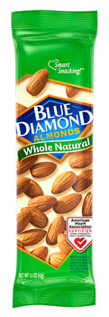 Blue Diamond Almond Whole Natural 1.5 oz Each Pack Quantity 12 Packs Per Box Sweet Browse at UsaCandyWholesale.Com