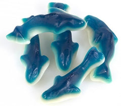 Blue Shark Gummy and Chewy Bulk Candy Individual Unwrapped Candy By Albanese Quantity 4.5 Lbs Per Bag Sweet Browse at UsaCandyWholesale.Com