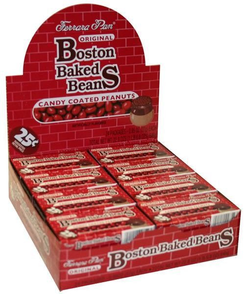 Boston Baked Beans 0.8 oz Each Pack Quantity 24 Packs Per Box Sweet Browse at UsaCandyWholesale.Com