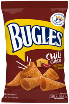 Bugles Chili Cheese 3 oz Each Pack Quantity 6 Packs Per Case Sweet Browse at UsaCandyWholesale.Com