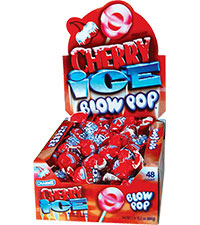 Charms Blow Pops - Cherry Ice Flavor Quantity 48 pops per box Sweet Browse at UsaCandyWholesale.Com