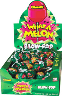 Charms Blow Pops - Watermelon Flavor Quantity 48 Pops Per Box Sweet Browse at UsaCandyWholesale.Com