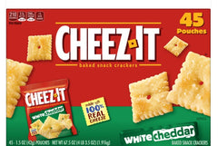 Cheez It White Cheddar Crackers Each Pack 1.5 oz Quantity 45 Packs Per Case Sweet Browse at UsaCandyWholesale.Com