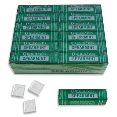 Chowards Mints Spearmint Flavor Each Pack 0.88 oz Quantity 24 Packs Per Box Sweet Browse at UsaCandyWholesale.Com