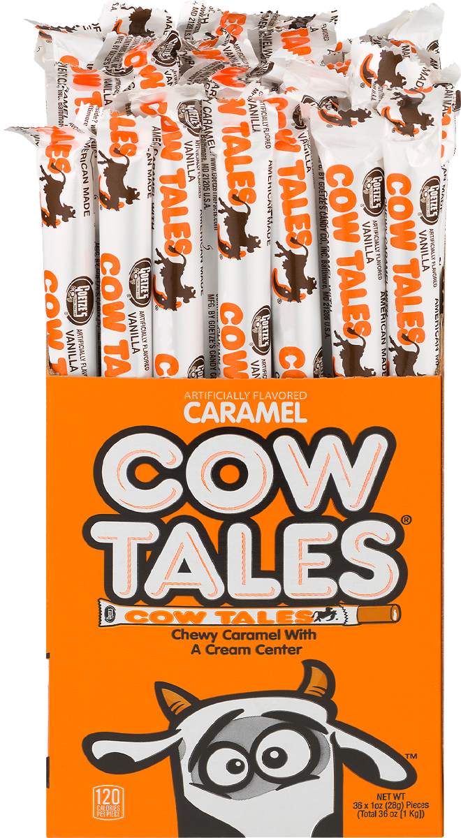 Cow Tales Vanilla Chewy Caramel With a Cream Center each Pack 1 oz Quantity 36 Pieces Per Box Sweet Browse at UsaCandyWholesale.Com