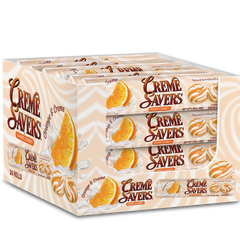 Creme Savers Orange Cream Hard Candy Quantity 24 Rolls Per Box Sweet Browse at UsaCandyWholesale.Com