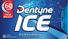 Dentyne Ice Gum Peppermint Flavor Sugar Free Gum Quantity 16 Pieces Per Pack 9 Packs Per Box Sweet Browse at UsaCandyWholesale.Com