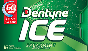 Dentyne Ice Gum Spearmint Flavor Sugar Free Gum Quantity 16 Pieces Per Pack 9 Packs Per Box Sweet Browse at UsaCandyWholesale.Com