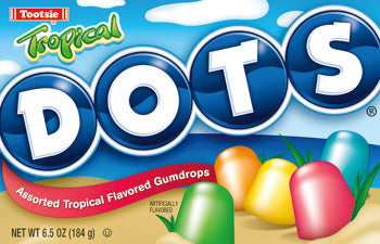 Dots Tropical Candy Theater Movie Box Each Unit 6.5 oz Quantity: 12 Unit Per Case Sweet Browse at: UsaCandyWholesale.Com