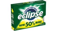 Eclipse Gum Spearmint Flavor Sugar Free Gum Quantity 18 Pieces Per Pack 8 Packs Per Box Sweet Browse at UsaCandyWholesale.Com