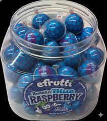 Efrutti Burstin Blue Raspberry Quantity (75 Pieces Per Jar) Sweet Browse at UsaCandyWholesale.Com