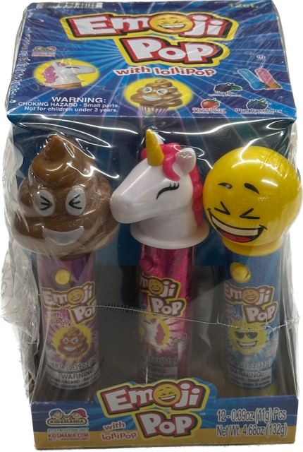 Emoji Pop Lollipop + Toy Kidsmania Lollipop With Toy Quantity 12 Pieces Per Box Sweet Browse at UsaCandyWholesale.Com