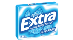 Extra Gum Peppermint Long Lasting Flavor Sugar Free Gum By Wrigley's Quantity 15 Sticks Per Pack 10 Packs Per Box Sweet Browse at UsaCandyWholesale.Com