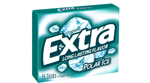 Extra Gum Polar Ice Long Lasting Flavor Sugar Free Gum By Wrigley's Quantity 15 Sticks Per Pack 10 Packs Per Box Sweet Browse at UsaCandyWholesale.Com
