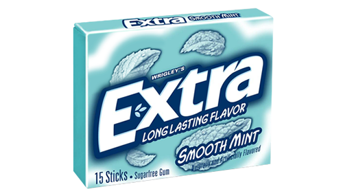 Extra Gum Smooth Mint Long Lasting Flavor Sugar Free Gum By Wrigley's Quantity 15 Sticks Per Pack 10 Packs Per Box Sweet Browse at UsaCandyWholesale.Com