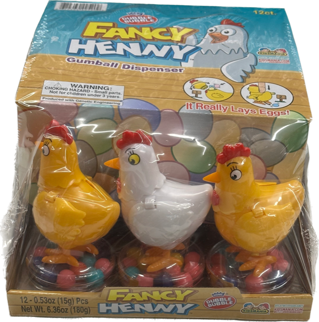 Fancy Henny Gum Kidsmania Candy with Toy Quantity 12 Pieces Per Box Sweet Browse at UsaCandyWholesale.Com