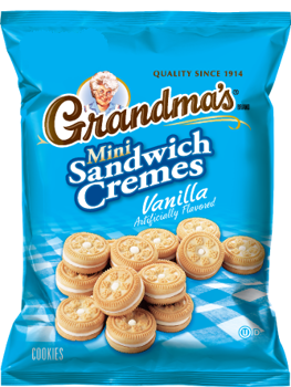 Frito Grandma's Cookies Mini Sandwich Vanilla 3.71 oz Each Pack Quantity 6 Packs Shop Now at UsaCandyWholesale.Com