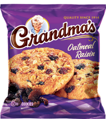 Frito Grandma's Cookies Oatmeal Raisin 2.5 oz Each Pack Quantity 6 Packs Sweet Browse at UsaCandyWholesale.Com