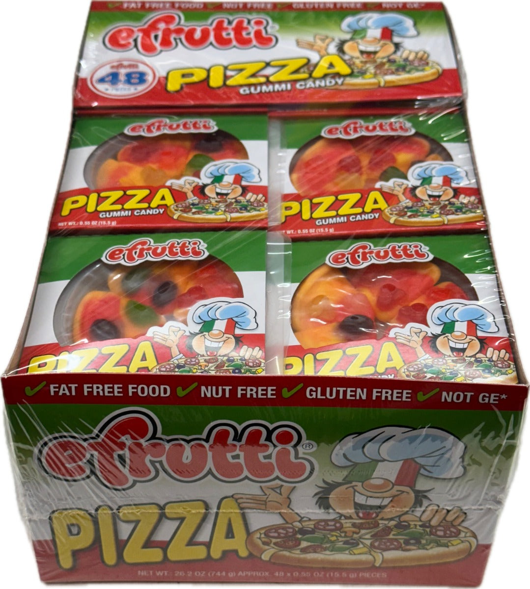 Gummy Pizza Candy Each Pack 0.55 oz by efrutti Quantity 48 Packs Per Box Sweet Browse at UsaCandyWholesale.Com