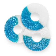 Gummy Ring Blue Raspberry Bulk Candy Individual Unwrapped Candy By Albanese Quantity 4.5 Pounds Per Bag Sweet Browse at UsaCandyWholesale.Com