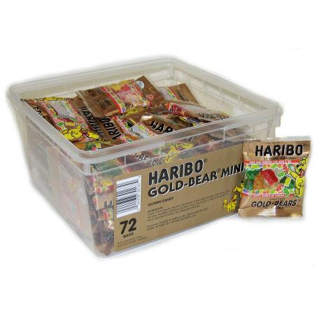 Haribo Gold Bears Gummy Candy 1/2 oz each Pack Quantity 54 Packets Per Box Sweet Browse at UsaCandyWholesale.Com
