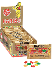 Haribo Gold Bears Gummy Candy 2 oz Each Pack Quantity 24 Packs Per Box Sweet Browse at UsaCandyWholesale.Com