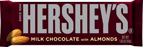 Hershey's Almond Covered with Milk Chocolate 1.45 oz Each Bar Quantity 36 Bars Sweet Browse at UsaCandyWholesale.Com