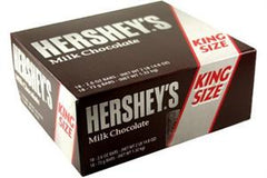 Hershey's Milk Chocolate Bar King Size Each Bar 2.6 oz Quantity 18 Bars Per Box Sweet Browse at UsaCandyWholesale.Com