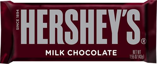 Hershey's Milk Chocolate Candy Bar each Bar 1.45 oz Each Bar Quantity 36 Bars Per Box Sweet Browse at UsaCandyWholesale.Com