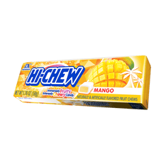 Hi Chew Fruit Chewy Candy Mango Flavor Each Pack 1.76 oz Quantity 15 Packs Per Box Sweet Browse at UsaCandyWholesale.Com
