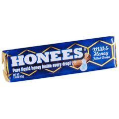 Honees Pure Liquid Honey Inside Every Drop Milk & Honey Filled Drops Each Pack 9 Drops Quantity 24 Packs Per Box Sweet Browse at UsaCandyWholesale.Com