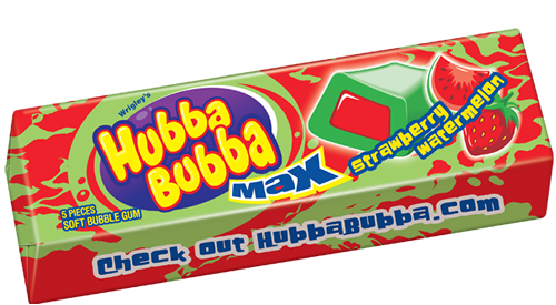 Hubba Bubba Max Gum By Wrigley's Strawberry Watermelon Flavor Quantity 5 Piece Per Pack 18 Packs Per Box Sweet Browse at UsaCandyWholesale.Com