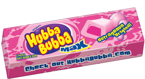 Hubba Bubba Max Gum Outrageous Original Flavor By Wrigley's Quantity 5 Piece Per Pack 18 Packs Per Box Sweet Browse at UsaCandyWholesale.Com