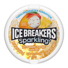 Ice Breakers Mint Sparkling Pineapple Mango Seltzer 1.5 oz Each Unit Quantity 8 Units Per Box Sweet Browse at UsaCandyWholesale.Com