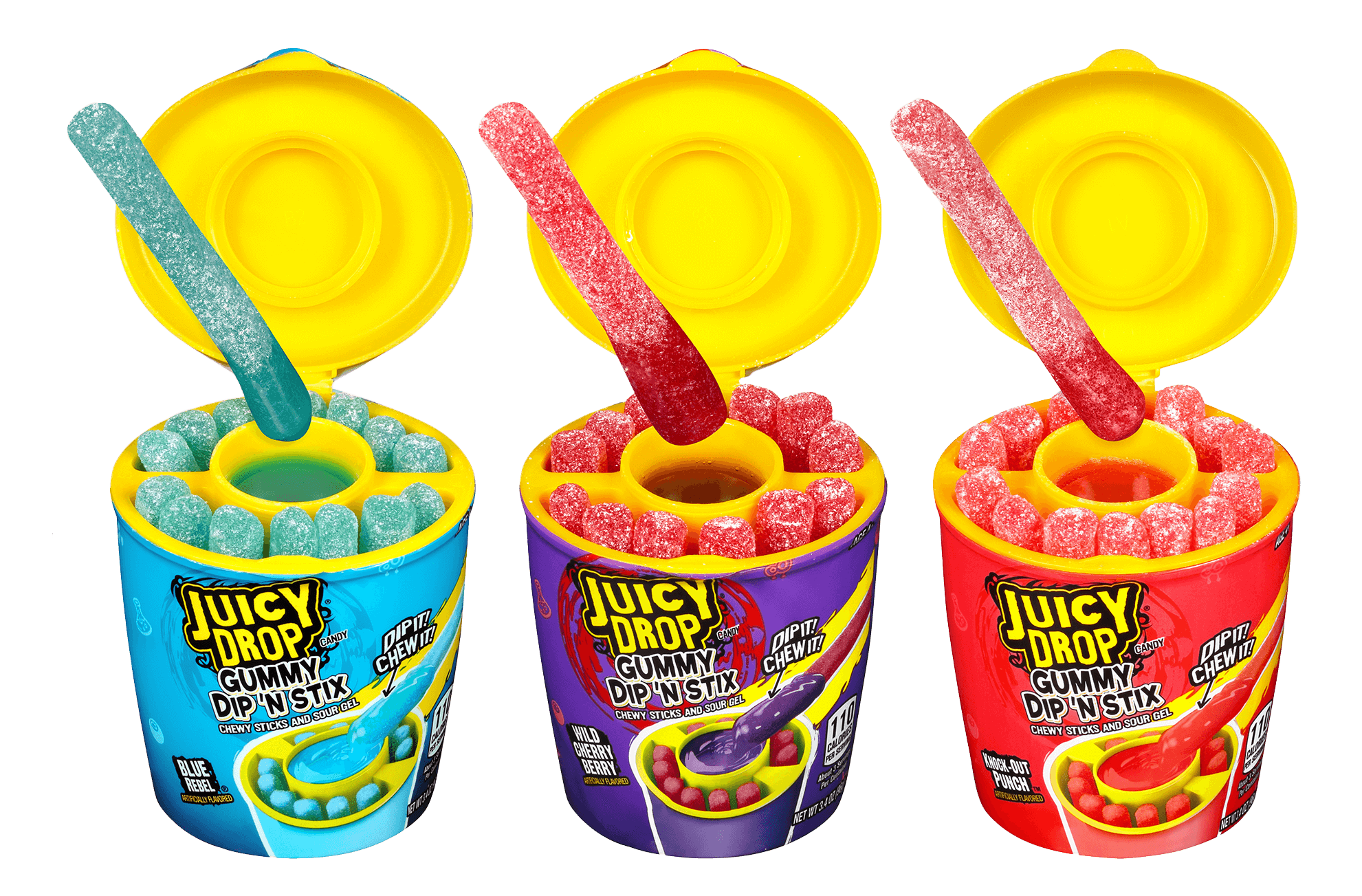 Juicy Drop Gummy Dip N Stix 3.4 oz (Box of 8 Pieces) at UsaCandyWholesale.Com