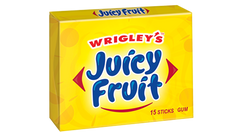 Juicy Fruit Bubble Gum Fruits Flavor Slim Pack By Wrigley's Quantity 15 Sticks Per Pack 10 Packs Per Box Sweet Browse at UsaCandyWholesale.Com