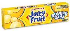Juicy Fruit Original Bubble Gum By Wrigley's Quantity 5 Pieces Per Pack 18 Packs Per Box Sweet Browse at UsaCandyWholesale.Com